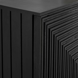 Rayna 2 Door Small Sideboard - Jet Black - thumbnail 4