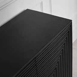 Rayna 2 Door Small Sideboard - Jet Black - thumbnail 5