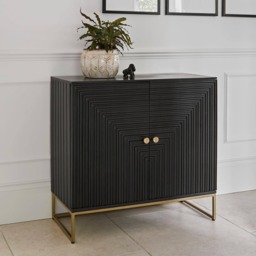 Rayna 2 Door Small Sideboard - Jet Black - thumbnail 3