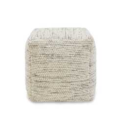Atcham Wool & Cotton Ottoman Stool - Clay Marl - thumbnail 4