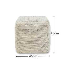 Atcham Wool & Cotton Ottoman Stool - Clay Marl - thumbnail 5