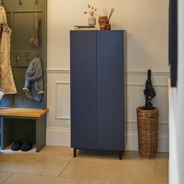 Jack Geometric Large Shoe Cabinet - 2 Door - Blue - image 1