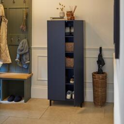 Jack Geometric Large Shoe Cabinet - 2 Door - Blue - thumbnail 3