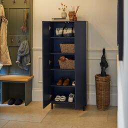 Jack Geometric Large Shoe Cabinet - 2 Door - Blue - thumbnail 2