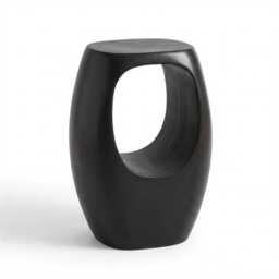 Sohan 32cm Side Table - Lava Black Concrete - thumbnail 6