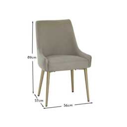 Maeve Soft Beige Dining Chairs - Set of 2 - Gold Legs - thumbnail 6