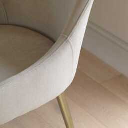 Maeve Soft Beige Dining Chairs - Set of 2 - Gold Legs - thumbnail 2
