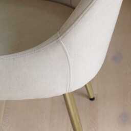 Maeve Soft Beige Dining Chairs - Set of 2 - Gold Legs - thumbnail 3