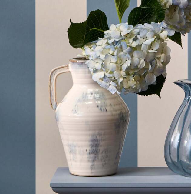Sintra Ceramic 24.5cm Vase with Handle - Cornflower Reactive Glaze - image 1