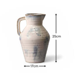 Sintra Ceramic 24.5cm Vase with Handle - Cornflower Reactive Glaze - thumbnail 5