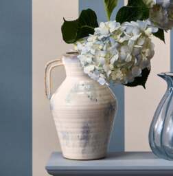 Sintra Ceramic 24.5cm Vase with Handle - Cornflower Reactive Glaze - thumbnail 1