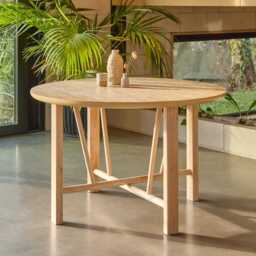 Carter Whitewash Round Dining Table with 4 Freya Boucle Dining Chairs with Whitewash Legs - thumbnail 2