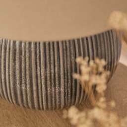 Tongham Dark Grey Ceramic Table Lamp & Coningsby Taupe Cotton Lampshade - 40cm - thumbnail 6