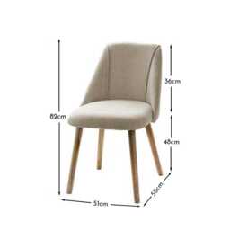 Freya Sand Dining Chairs - Set of 2 - Whitewash Oak Legs - thumbnail 5