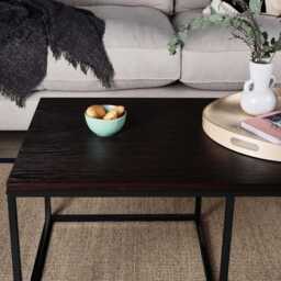 Jay Large Walnut Coffee Table - Black Frame - thumbnail 3