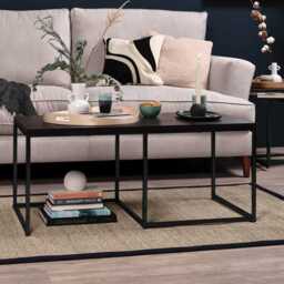 Jay Large Walnut Coffee Table - Black Frame - thumbnail 2