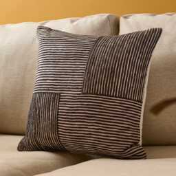 Odisha 45x45cm Striped Cushion Cover - Black - thumbnail 2