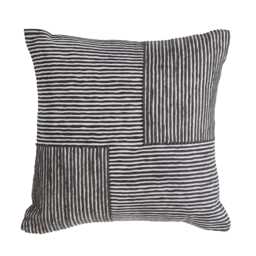 Odisha 45x45cm Striped Cushion Cover - Black - thumbnail 1