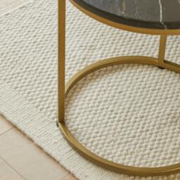 Nara Round Real Marble Side Table with Gold Legs - thumbnail 3