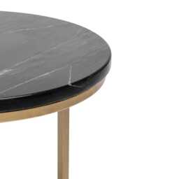 Nara Round Real Marble Side Table with Gold Legs - thumbnail 6