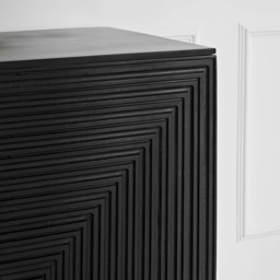 Rayna 2 Door 3 Drawer Large Sideboard - Jet Black - thumbnail 5