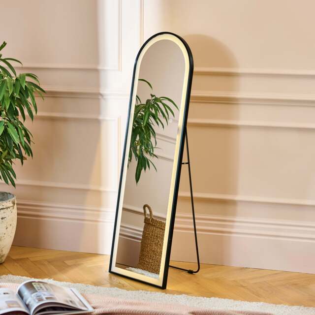 Ingham 145x45cm LED Arch Mirror - Black - image 1
