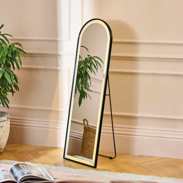 Ingham 145x45cm LED Arch Mirror - Black - image 1