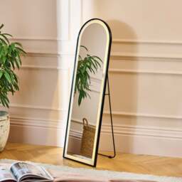 Ingham 145x45cm LED Arch Mirror - Black - thumbnail 1