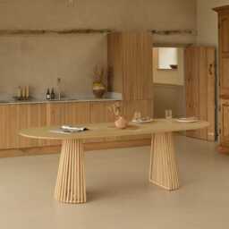 Willow Whitewash Oak Oval Dining Table Set - 6 Seater - Tilly Dining Chairs - Whitewash Oak Legs - thumbnail 3
