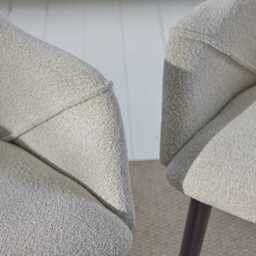 Freya Oat Boucle Armchair - Set of 2 - Black Oak Legs - thumbnail 6