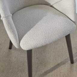 Freya Oat Boucle Armchair - Set of 2 - Black Oak Legs - thumbnail 3
