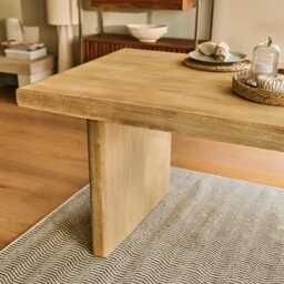 Nevaeh Chalked Mango Wood Dining Table - thumbnail 2