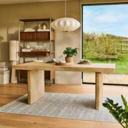 Nevaeh Chalked Mango Wood Dining Table - thumbnail 5