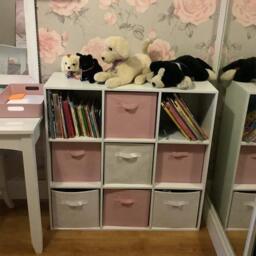 Cara 9 Cube Storage Unit - Bookcase & 4 Pink Handled Box Drawers - thumbnail 4