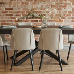Freya Sand Dining Chairs - Set of 2 - Black Oak Legs - thumbnail 6
