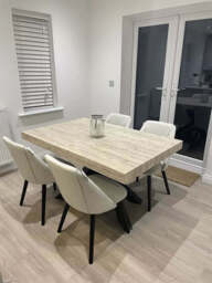 Freya Sand Dining Chairs - Set of 2 - Black Oak Legs - thumbnail 4