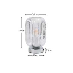 Elland 22.5cm Glass Table Lamp - Clear & Chrome - thumbnail 2