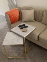 Jay Marble Effect Nest of Tables - Gold Frame - thumbnail 2