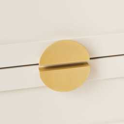 Ines Taupe Bedside Table - Gold Legs - thumbnail 2