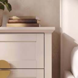 Ines Taupe Bedside Table - Gold Legs - thumbnail 3