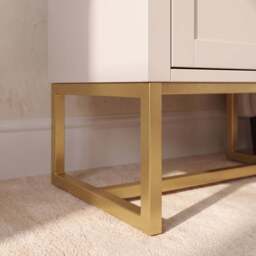 Ines Taupe Bedside Table - Gold Legs - thumbnail 5