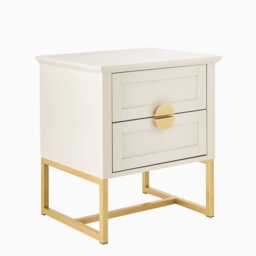 Ines Taupe Bedside Table - Gold Legs - thumbnail 6