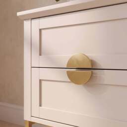Ines Taupe Bedside Table - Gold Legs - thumbnail 4