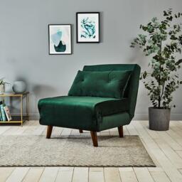Una Single Sofa Bed - Green Velvet - thumbnail 5