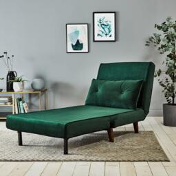 Una Single Sofa Bed - Green Velvet - thumbnail 6