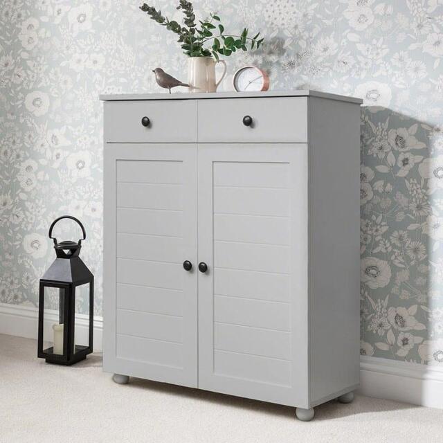 Ascot Shoe Cabinet - Grey Storage Cupboard - image 1
