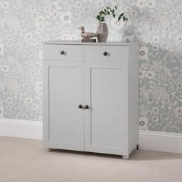 Ascot Shoe Cabinet - Grey Storage Cupboard - thumbnail 3