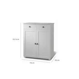 Ascot Shoe Cabinet - Grey Storage Cupboard - thumbnail 4