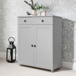 Ascot Shoe Cabinet - Grey Storage Cupboard - thumbnail 1