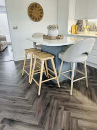 Marilyn Soft Beige Bar Stool - Whitewash Oak Legs - thumbnail 5